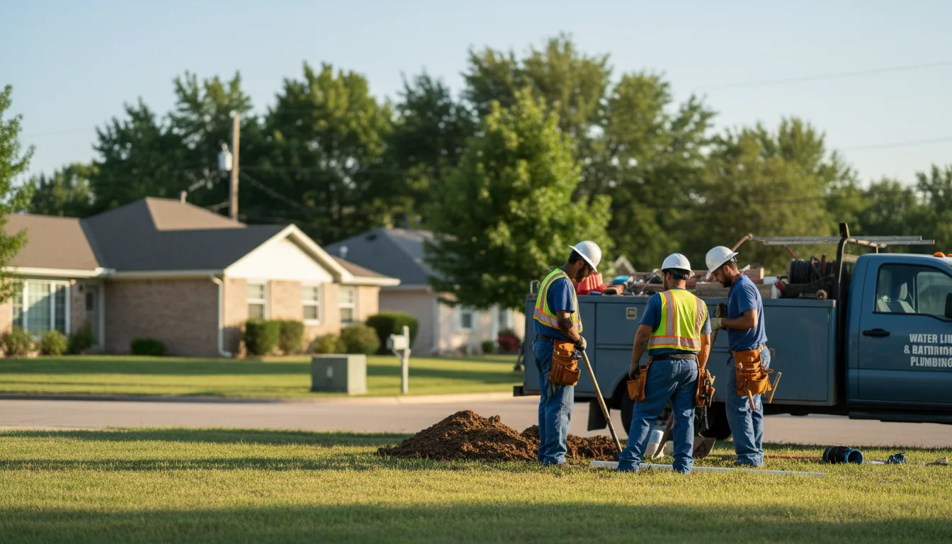 Residential water line and bathroom plumbing service in Sunbury, OH